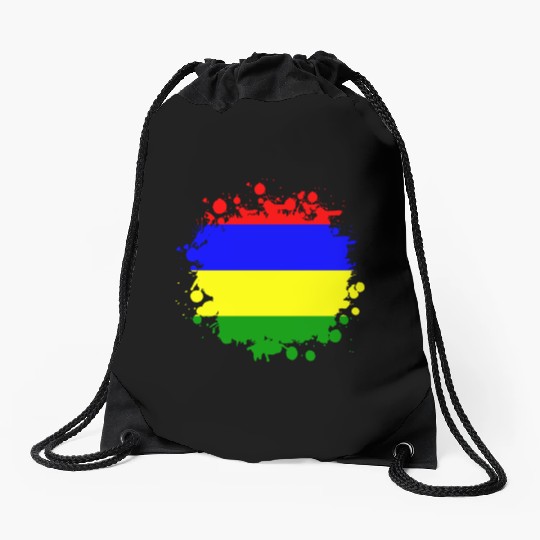Mauritius blob flag design Drawstring Bags