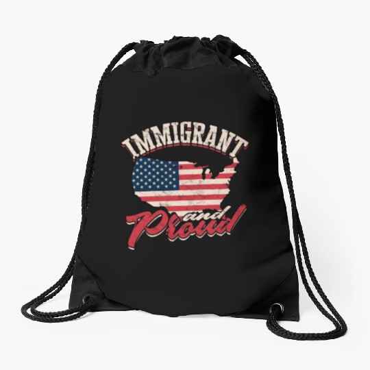 US Immigrant Indigenous USA Immigrants america Drawstring Bags