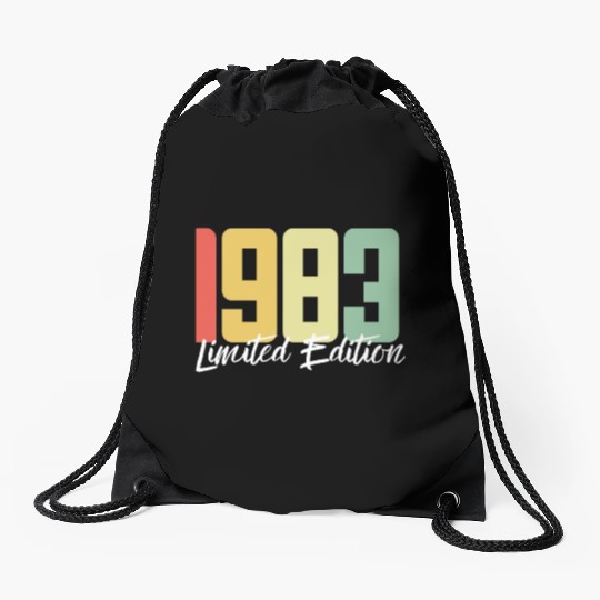 40 Years Vintage 1983 Retro 40th Birthday Drawstring Bags
