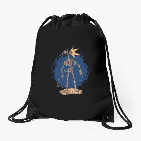 Scary creepy mummy skeleton Scary creepy mummy ske Drawstring Bags