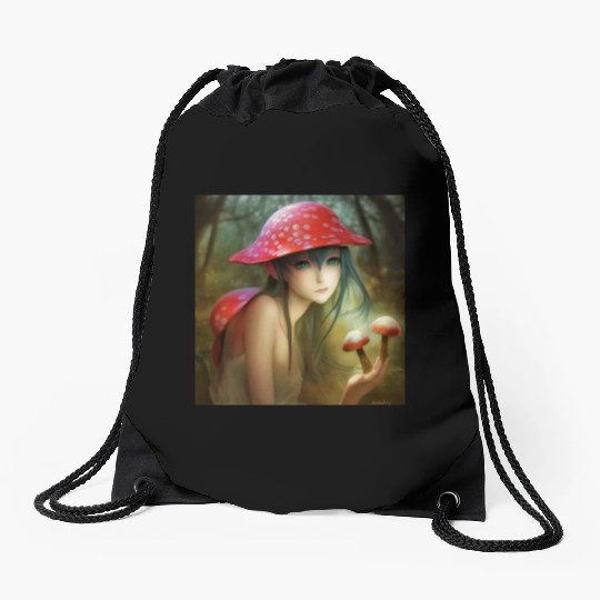 Fungi Fairy Drawstring Bags