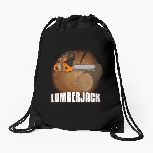chainsaw Lumberjack Drawstring Bags