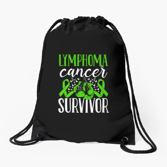 Lymphoma Cancer Awareness Ribbon Gloves Survivor Drawstring Bags