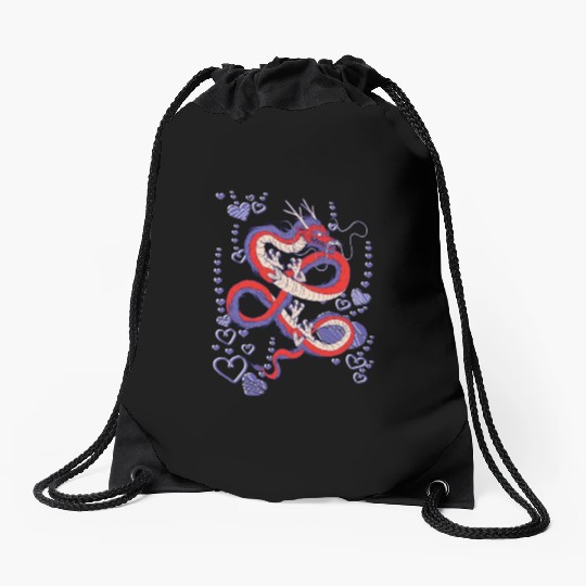 Cooler Japanese dragon Drawstring Bags
