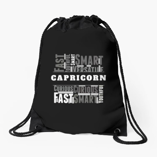 Capricorn Zodiac Star Sign Word Cloud Square Monoc Drawstring Bags