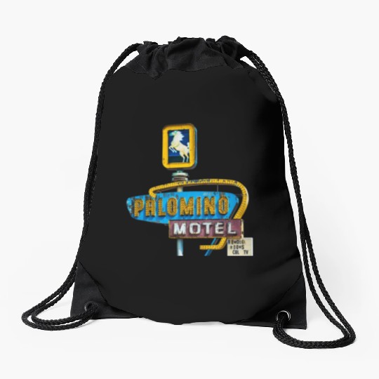 Route 66 Neon Palomino Motel Tucumcari, New Mexico Drawstring Bags