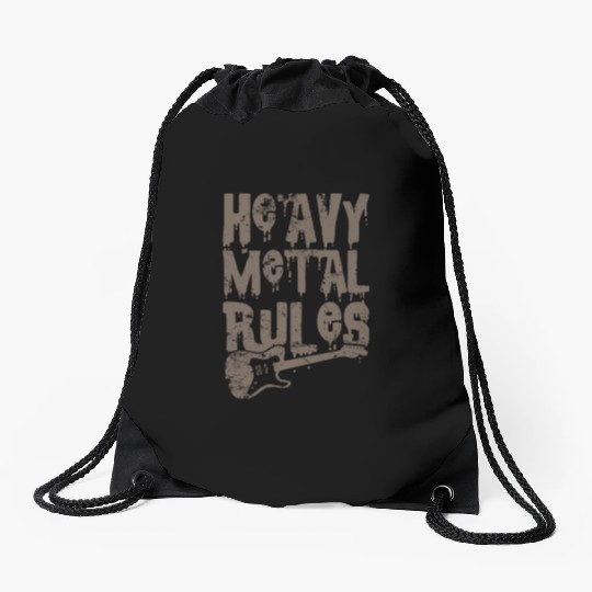 Heavy Metal Rules Music Band Genre Drawstring Bags