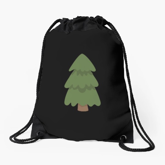 Cartoon Evergreen Tree Drawstring Bags