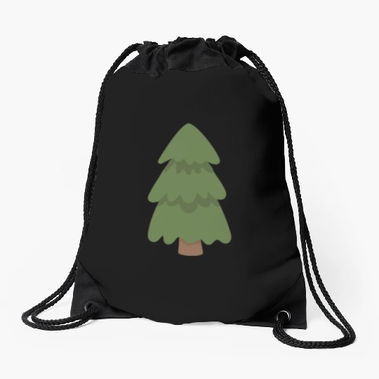 Cartoon Evergreen Tree Drawstring Bags