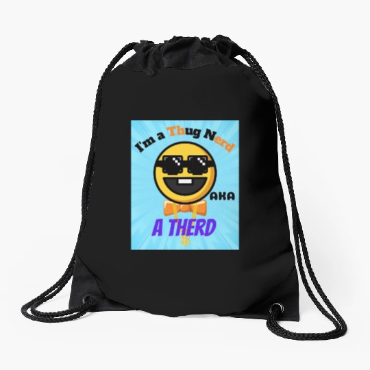Thug Nerd aka Therd funny meme Drawstring Bags