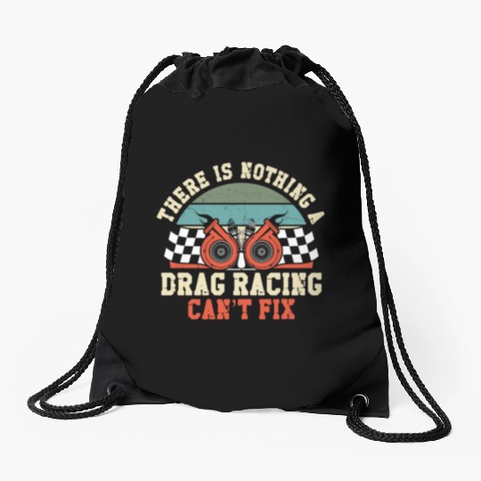 Drag Racing Race Car Retro Vintage Drawstring Bags