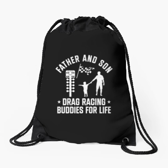 Drag Racing Race Car Dad Son Drawstring Bags