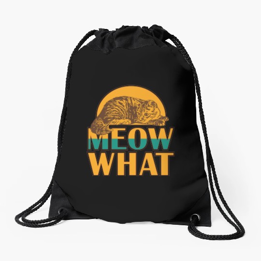 Meow What Cat Drawstring Bags