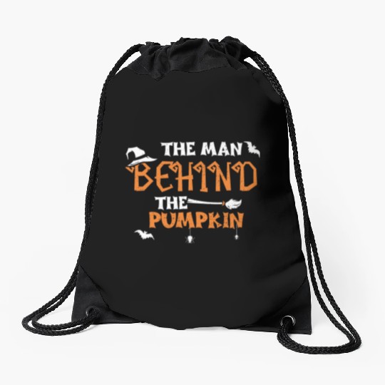 The Man Behind The Pumpkin Drawstring Bags