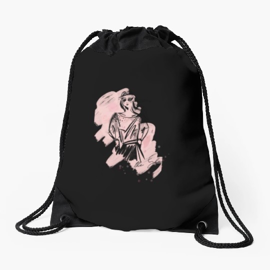 Roses in the Shadow (Pink Shadow Lady) Drawstring Bags