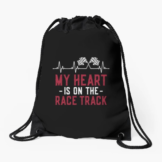 Drag Racing Race Car Girlfriend Drawstring Bags