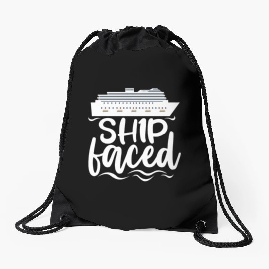 Ship Faced, Cruise Ship Drawstring Bags