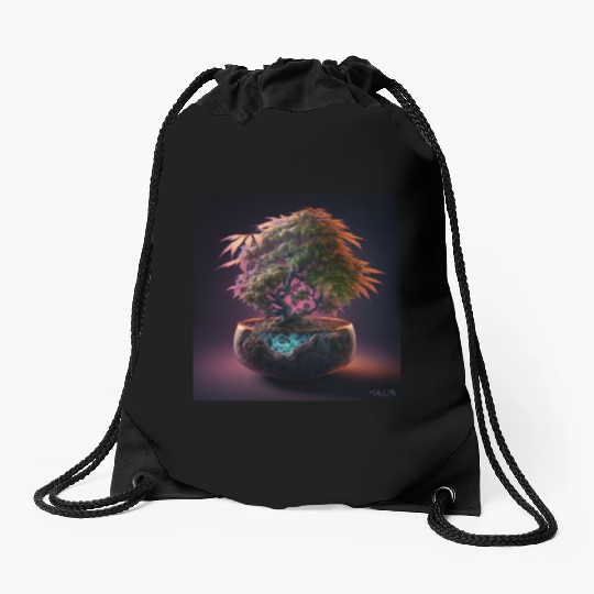 Cannabonsai - Bonsai Tree, Cannabis Plant, Dreamy Drawstring Bags
