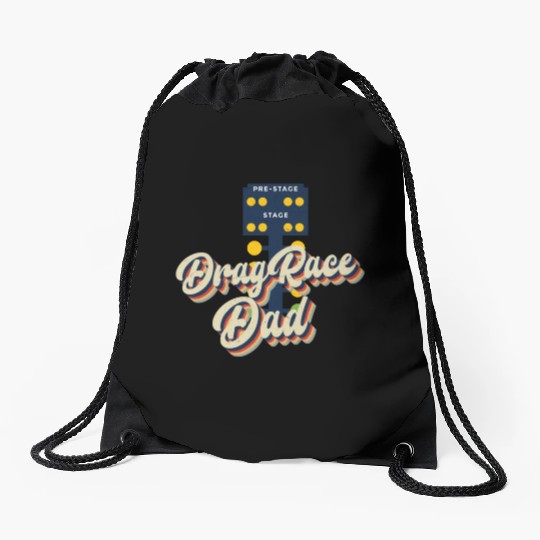Drag Racing Race Car Dad Retro Drawstring Bags