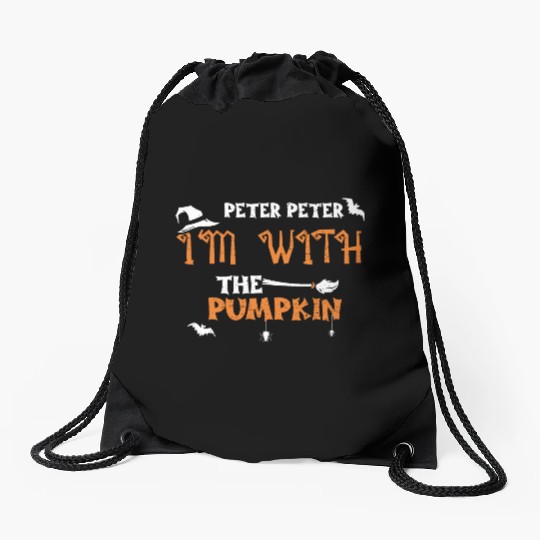 Peter Peter I'm with the Pumpkin Drawstring Bags