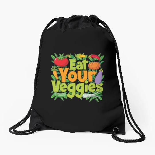 Eat Your Veggies Drawstring Bags