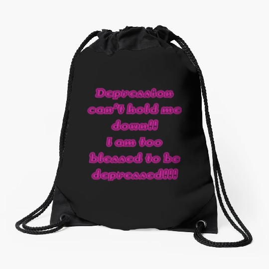 Depression can t hold me Drawstring Bags