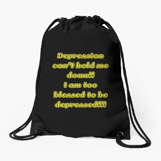 Depression can t hold me Drawstring Bags