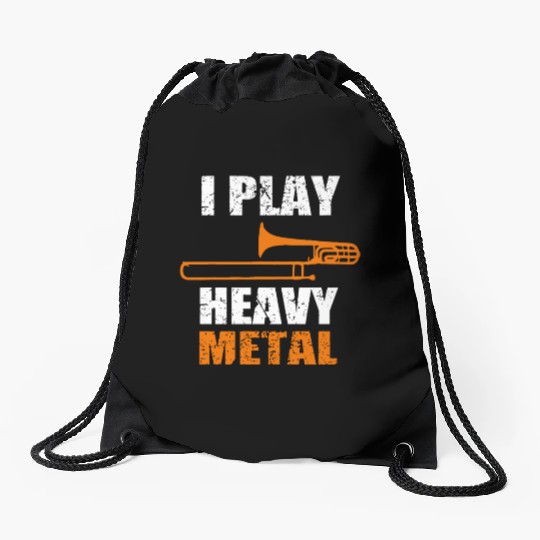 I Play Heavy Metal Drawstring Bags