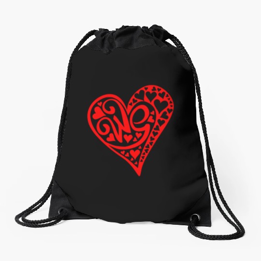 Galentines Day Red Heart We Valentines Day2 Drawstring Bags