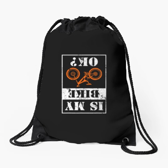 Is My Bike Ok Drawstring Bags Funny Retro Cyclist