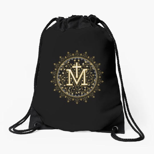 Hail Mary Catholic Our Lady Holy Blessed Maria Drawstring Bags