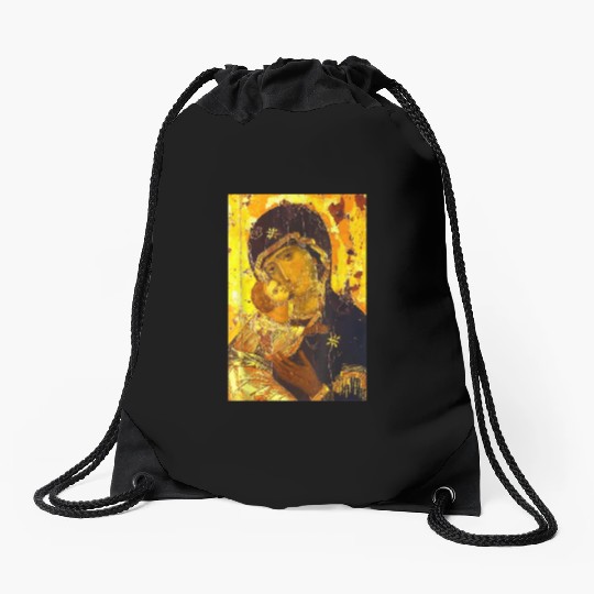 Theotokos Icon Our Lady of Vladamir Mother God Vir Drawstring Bags