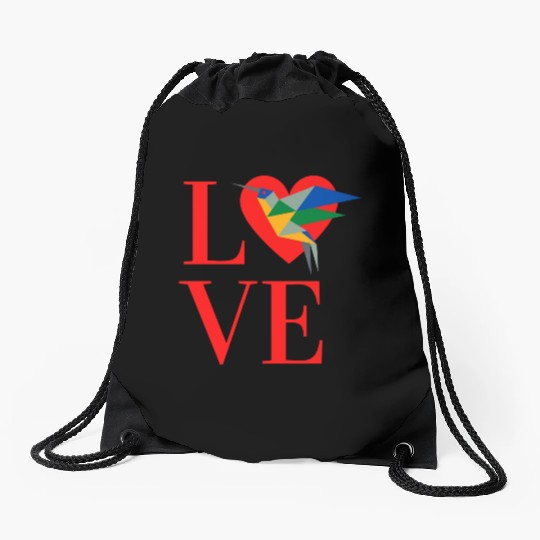 We Love Hummingbird Drawstring Bags For Hummingbird lover