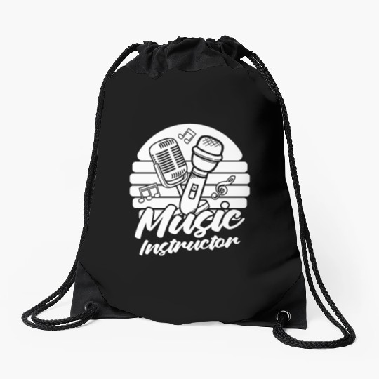 Music Teacher Microphone Drawstring Bags