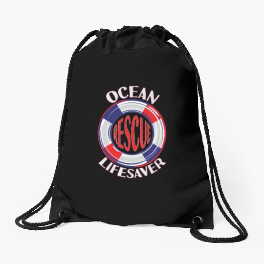 Lifeguard Ocean Rescue Lifesaver Drawstring Bags