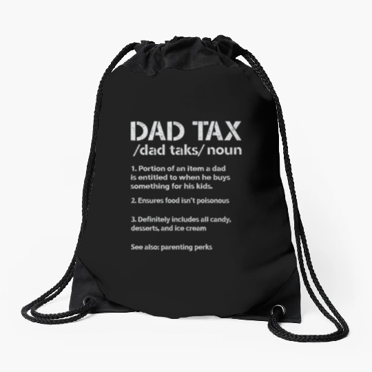 Vintage Dad Tax Definition Men Funny Father's Day Drawstring Bags