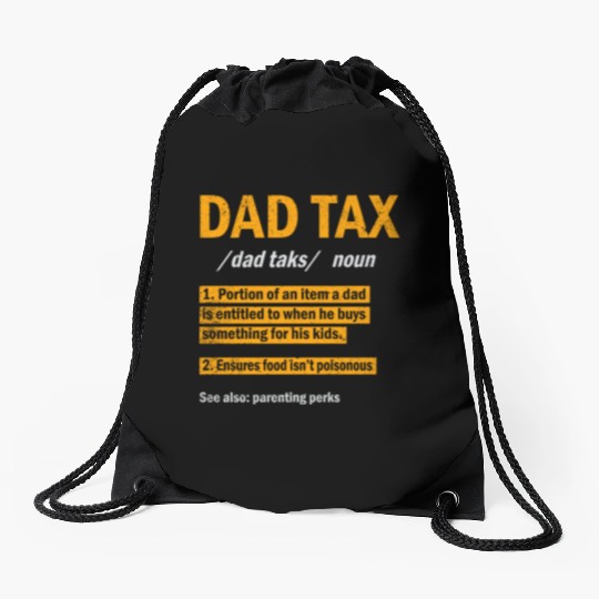 Vintage Dad Tax Definition Men Funny Father's Day Drawstring Bags
