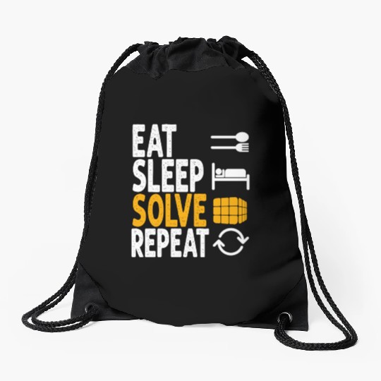 Eat Sleep Solve Repeat Math Speed Cubing Genie Drawstring Bags