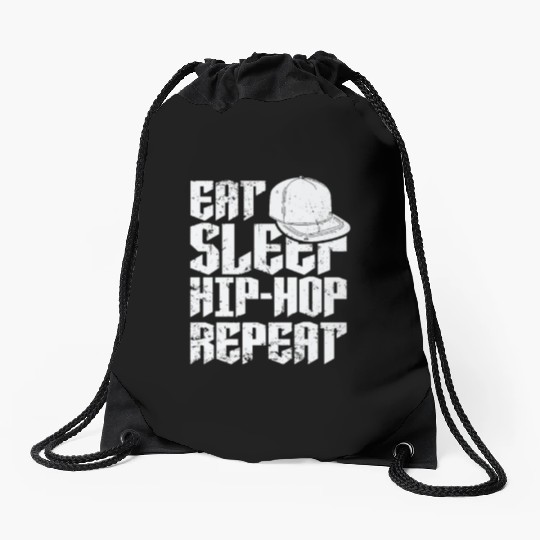 Eat Sleep Hip Hop Repeat Music Direction Rap Drawstring Bags