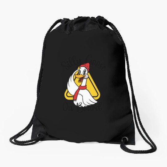 Silly Goose On Board, Sign Silly Goose Funny Yield Drawstring Bags