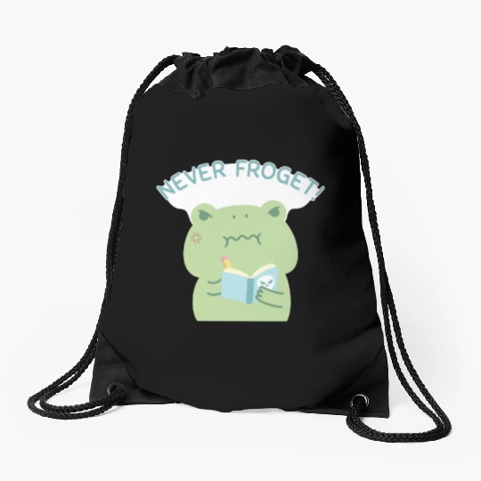 Angry Frog Never Froget Revenge Book Drawstring Bags