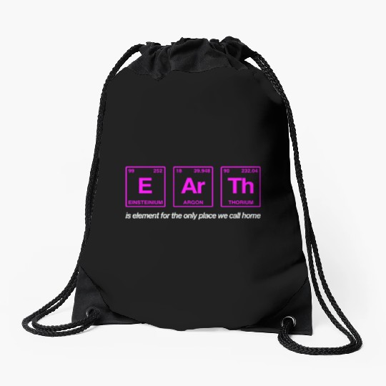 EARTH - written in elements of the periodic table Drawstring Bags