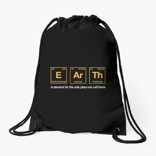 EARTH - written in elements of the periodic table Drawstring Bags