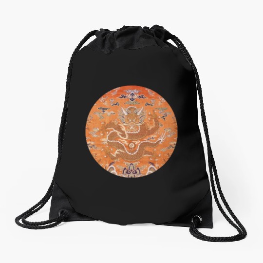 Chinese dragon fabric Drawstring Bags