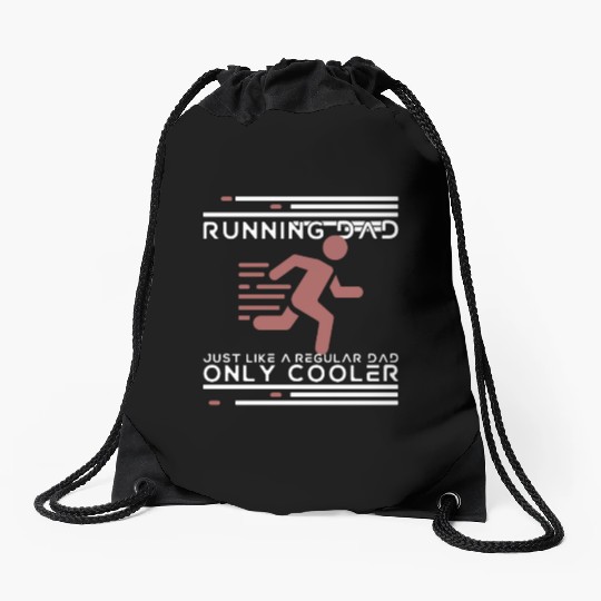 Funny Running For Men Dad Marathon Runner Coach Drawstring Bags