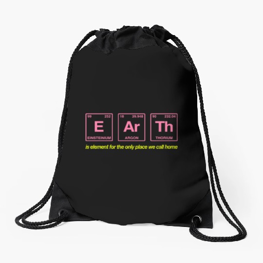 EARTH - written in elements of the periodic table Drawstring Bags