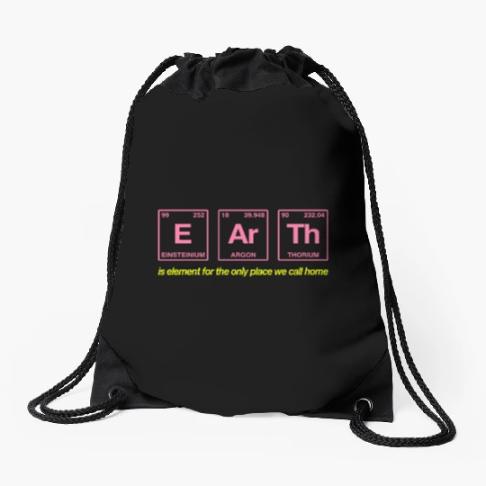 EARTH - written in elements of the periodic table Drawstring Bags