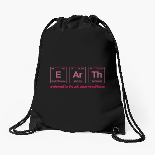 EARTH - written in elements of the periodic table Drawstring Bags