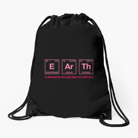 EARTH - written in elements of the periodic table Drawstring Bags