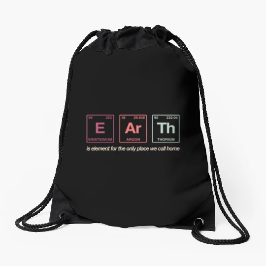 EARTH - written in elements of the periodic table Drawstring Bags